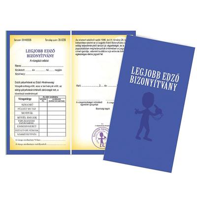 Legjobb edző bizonyítvány