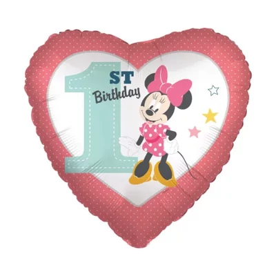1 éves Minnie egeres szív fólia lufi