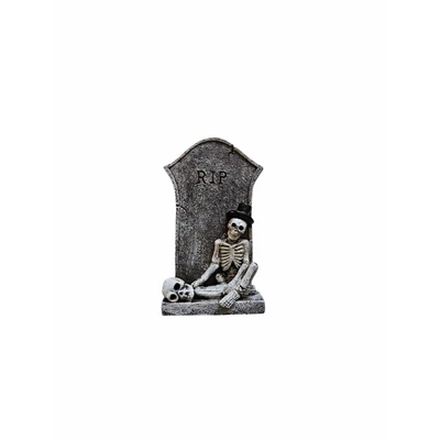 Halloweeni sírkő figura csontvázzal 