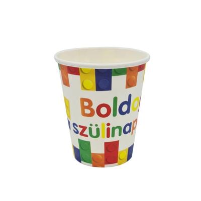 Legós Boldog Szülinapot papír pohár, 6 db