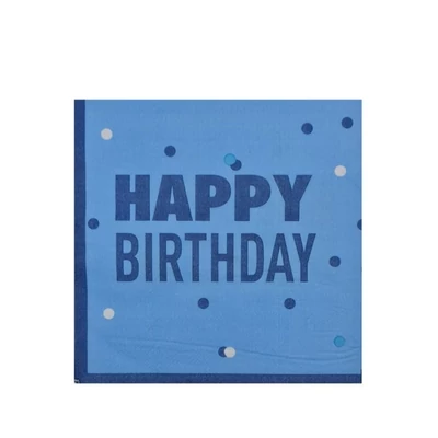 Happy Birthday kék papír szalvéta, 16 db