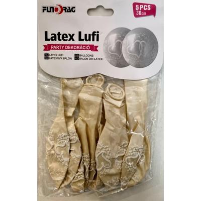 Szív mintájú latex lufi, 30 cm