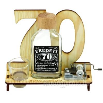 Zenélő pálinkás szett - 70. születésnapra - verklivel