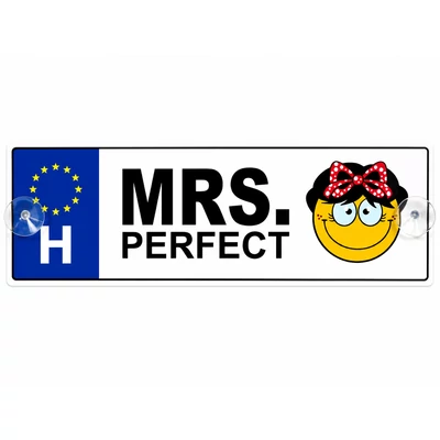Mrs. Perfect Vicces rendszámtábla
