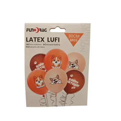 Kutyás Latex Lufi szett, 30 cm – 6 db