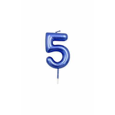 5-ös kék króm számgyertya