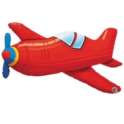 Piros Repülőgép Alakú Héliumos Fólia Lufi,96 cm