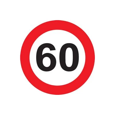 60-as Sebességkorlátozó tábla, 40 cm