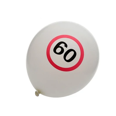 Latex fehér lufi 60-s számmal