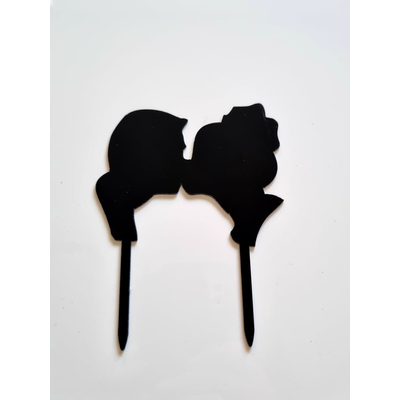 Esküvő tortadekoráció csókolózós pár , 13 cm
