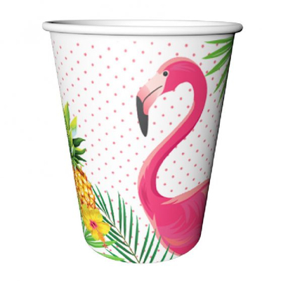 Flamingó papír pohár, 8db -- 2,5 dl