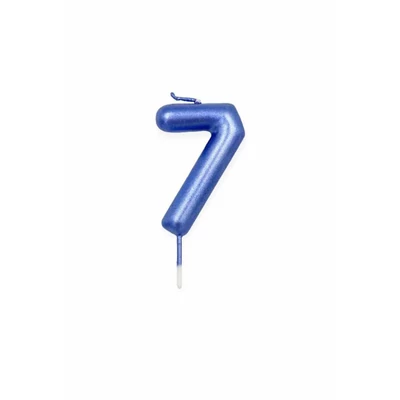 7-es kék króm számgyertya