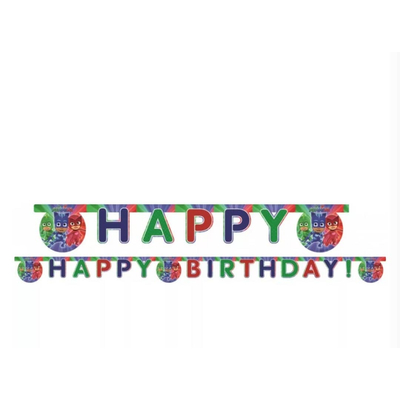 PJ Masks, Pizsihősök Happy Birthday felirat 200 cm