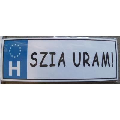 Szia Uram! Vicces rendszámtábla