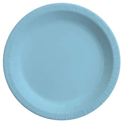 Világoskék papír tányér 8 darabos