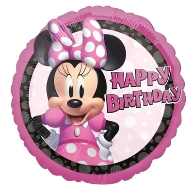 MINNIE EGERES 45 CM  HAPPY BIRTHDAY FELÍRATOS FÓLIA LUFI