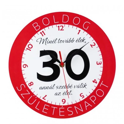 Falióra kerek ,30  boldog születésnapot