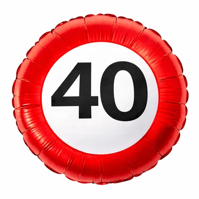40-es Sebességkorlátozó szülinapi fólia lufi, 46 cm