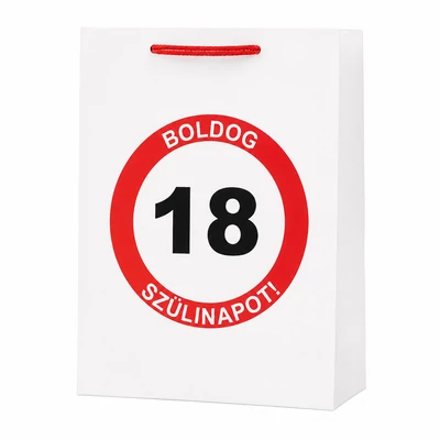 Sebességkorlátozó ajándék tasak, Boldog 18. Szülinapot