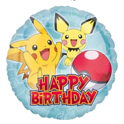 Pokémon Happy  Birthday  felÍratos gömb fólia lufi  43 cm