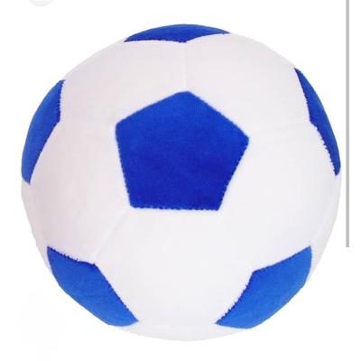 Focilabda plüss 21 cm  kék-fehér 