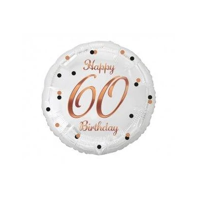Happy birthday 60 feliratos fólia lufi  pöttyös  36 cm 