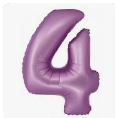 4 -es szám  fólia lufi matt levander 76 cm 