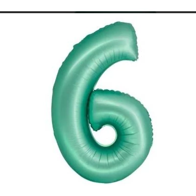 6 - os szám fólia lufi ,matt menta 76 cm 