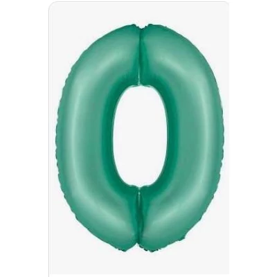 0 - ás szám fólia lufi ,matt menta 76 cm 