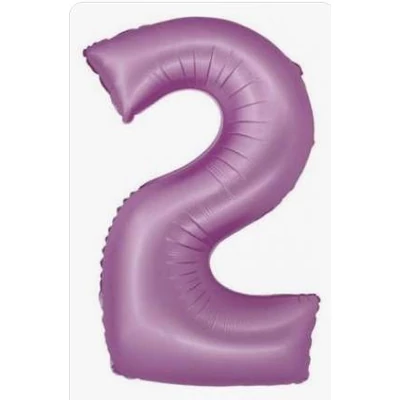 2 -es szám fólia lufi levander matt 76 cm 