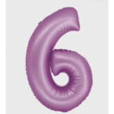 6 os szám fólia lufi matt levander 76 cm 