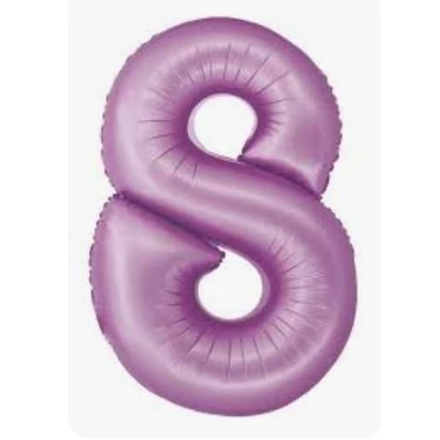 8 as szám fólia lufi matt levander 76 cm 