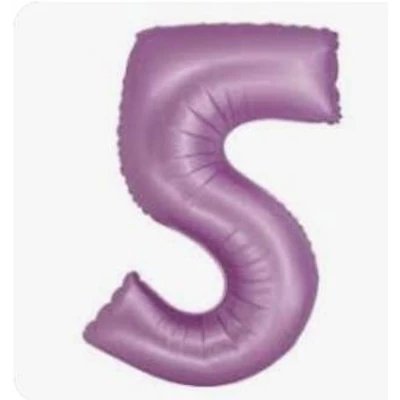 5 -ös szám  fólia lufi matt levander 76 cm 