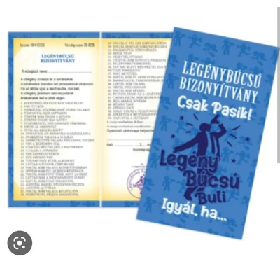 Vicces legénybúcsú bizonyítvány csak pasiknak
