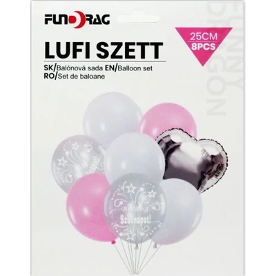 Lufiszett boldog szülinapot 8 db  30 cm 
