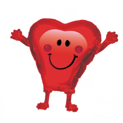 Piros szív álló fólialufi, 91 cm
