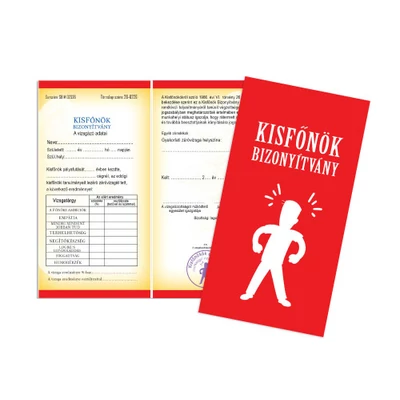 Vicces  kisfőnök bizonyítvány 