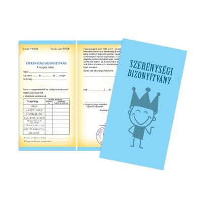 Vicces szerénységi bizonyítvány 