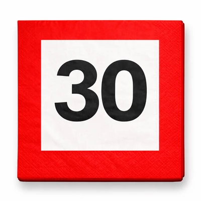 30-as sebesség korlátozós szalvéta,  20 db