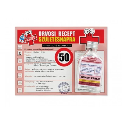  Vicces orvosi recept + flaska 50. Születésnapra