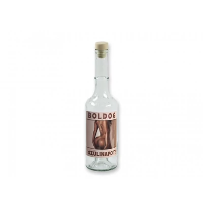 Pálinkás Üveg "Boldog Szülinapot!" – Vicces Popsis Mintával 0,5 L
