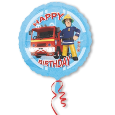 Sam a tűzoltó autó Happy Birthday fólia lufi, 45cm