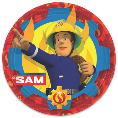 Sam a tűzoltó tányér 8 db - 23 cm