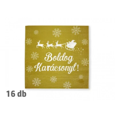 Boldog karácsonyt - arany színű papír szalvéta