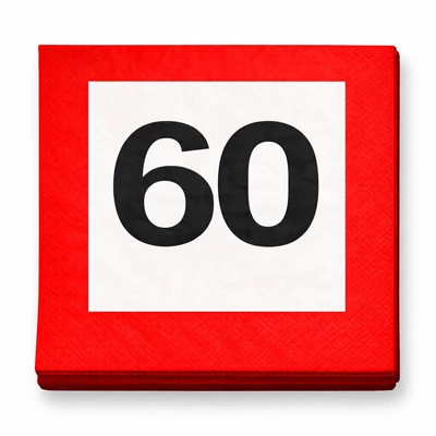 60-as sebességkorlátozó szülinapi parti szalvéta - 20 db