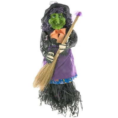 Halloween Boszorkány Függő Dekoráció Seprűvel 90 cm