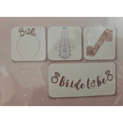 Bride to be -rose gold színű 4 db-os lánybúcsús szett