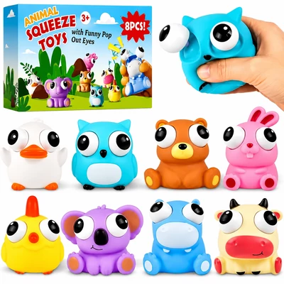 Animal Squeeze Toys – Kipattintható szemű squishy állat figura