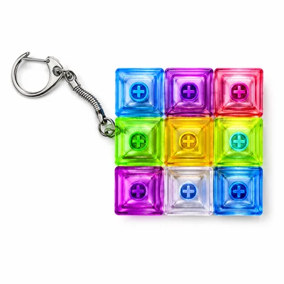 Világító Fidget Keychain Cube – Stresszoldó LED kulcstartó játék