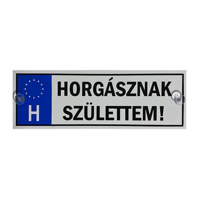 Vicces Rendszámtábla, Horgászni születtem! felirattal